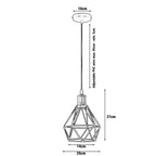 Modern Diamond Cage Pendant Light Fitting Geometric Wire Cage ~1266