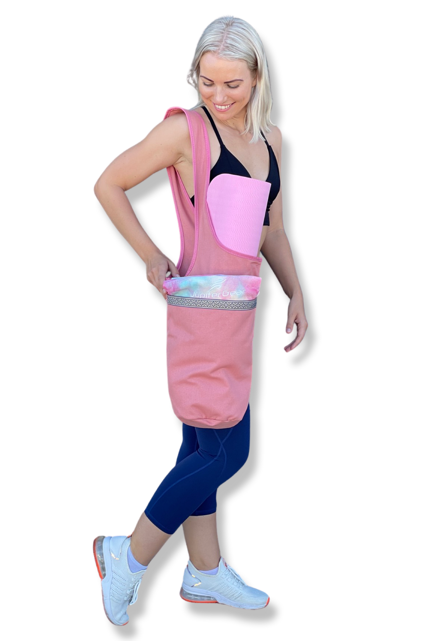 Yoga Mat Carrying Tote Bag with Large Pockets