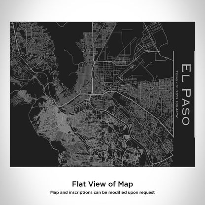 El Paso - Texas Map Bottle with Bamboo Top in Matte Black