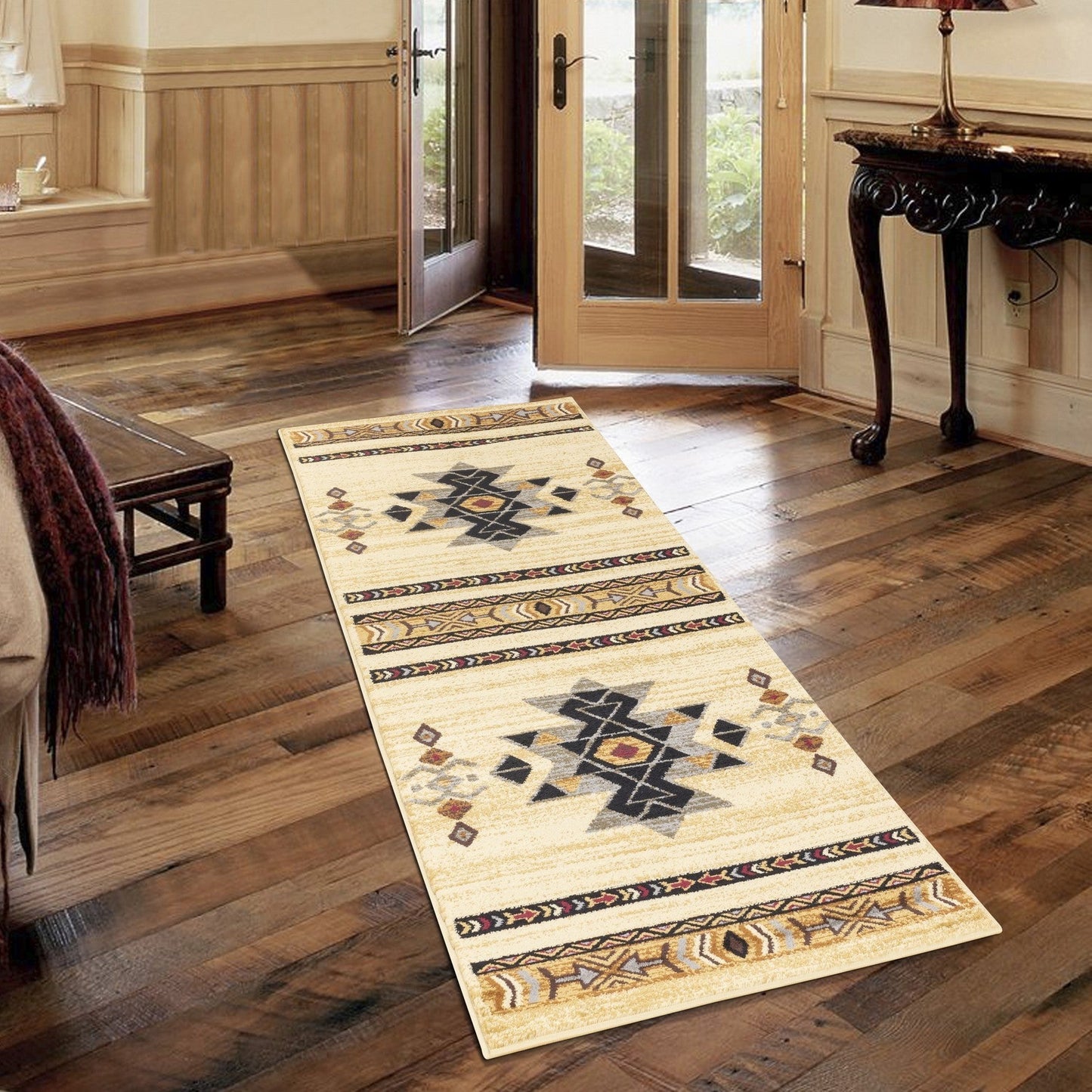 Tribes Cream 2 ft. 7 in. x 7 ft. 3 in. Southwest Area Rug