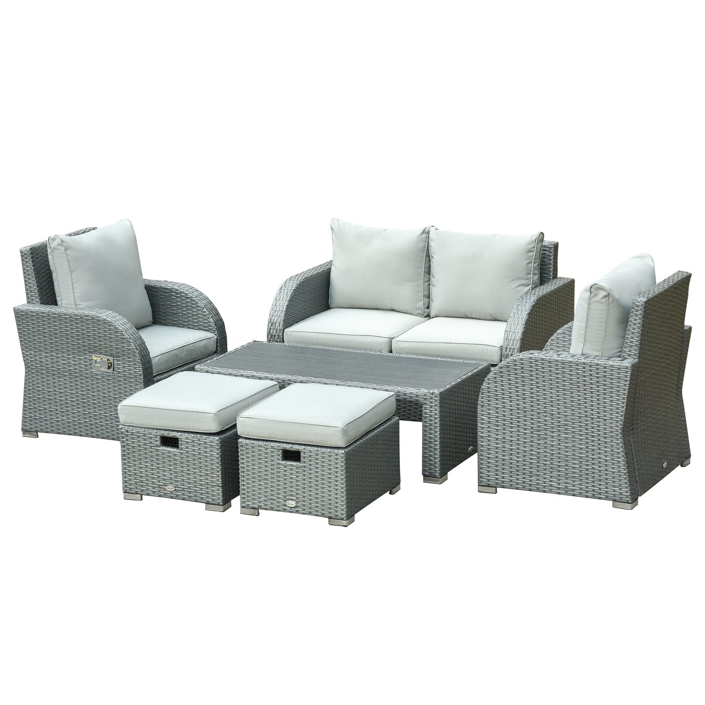 Outsunny 6 PCS Outdoor Rattan Wicker Sofa Set Patio All Weather