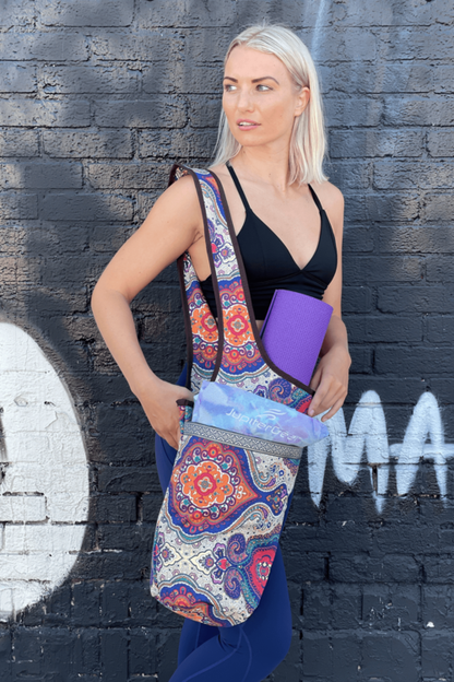 Yoga Mat Carrying Tote Bag with Large Pockets