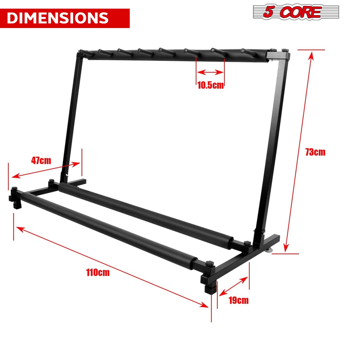 5 Core Multi Guitar Rack Stand Floor 7 Slot Adjustable Flying V