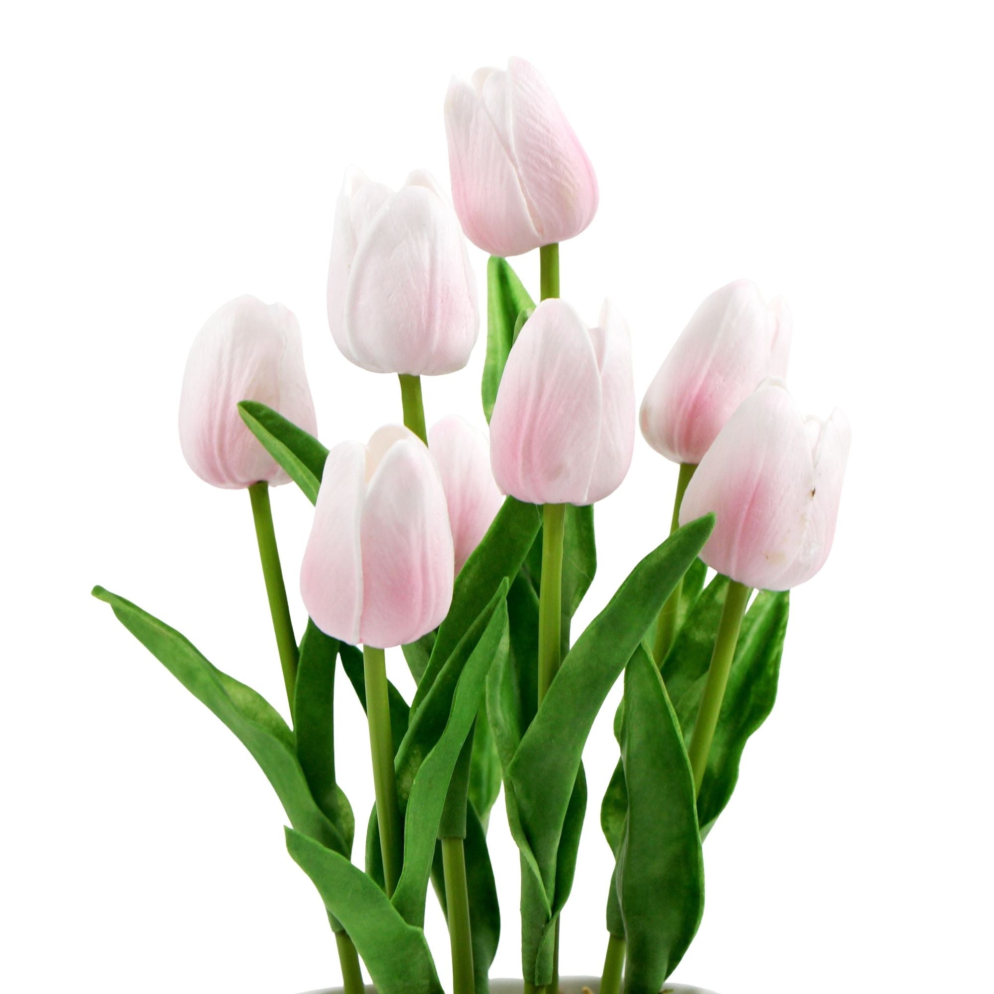 Flowering Pink Artificial Tulip Plant Arrangement With Ceramic Bowl Secondary image
