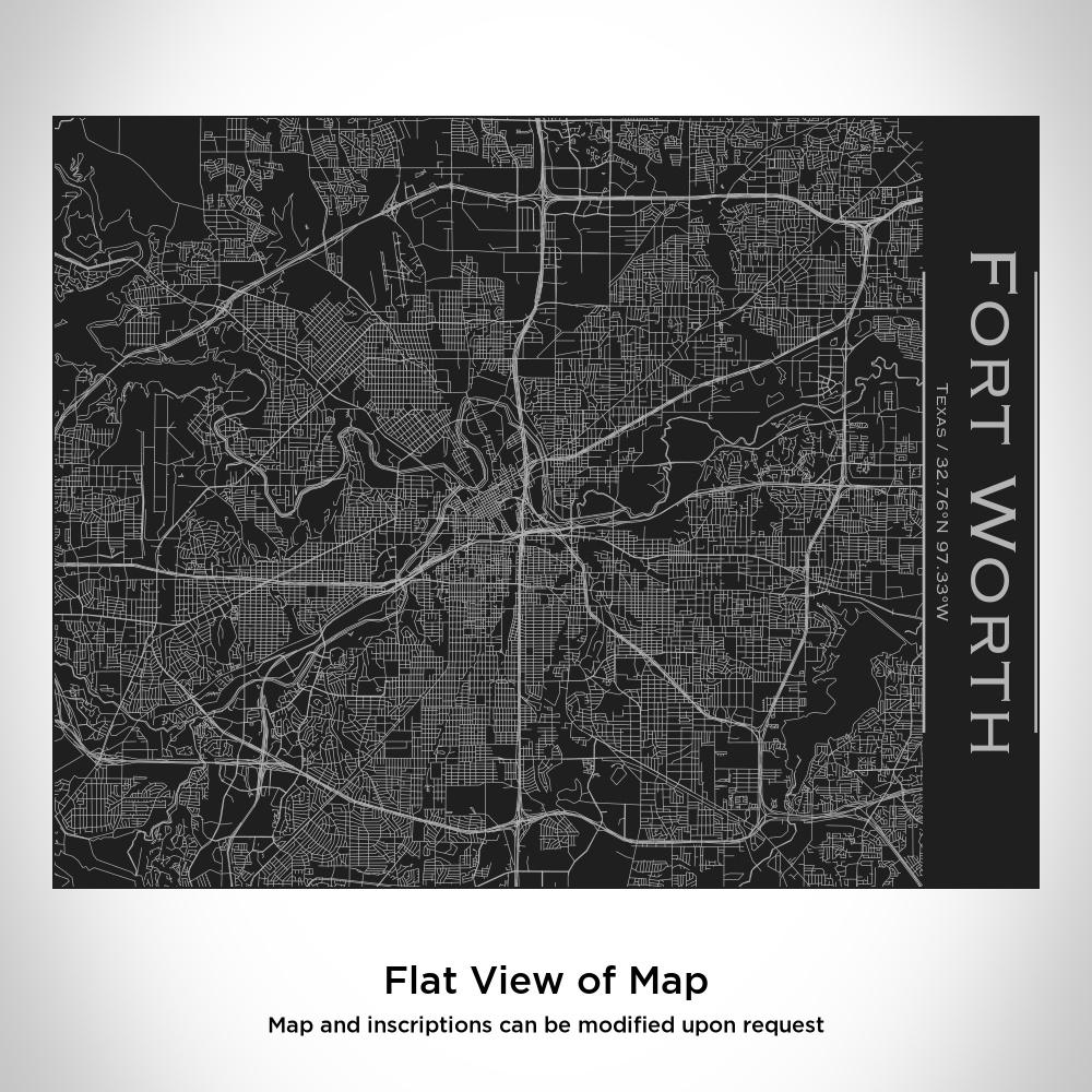 Fort Worth - Texas Map Bottle with Bamboo Top in Matte Black