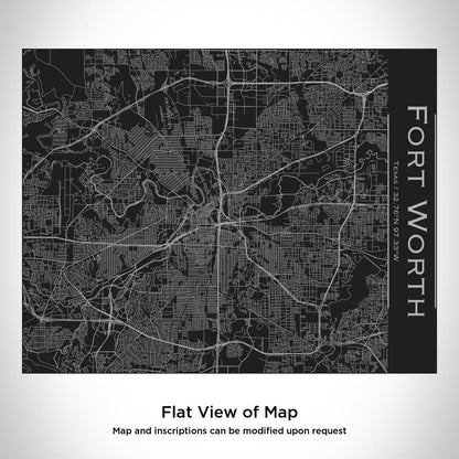 Fort Worth - Texas Map Bottle with Bamboo Top in Matte Black