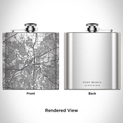 Fort Worth - Texas Map Hip Flask