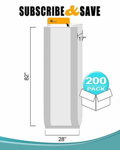 Pack of 200 General Furniture Covers on Roll 28 x 17 x 82.Clear