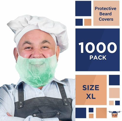 Protective Beard Covers. Polypropylene Facial Hair Guards. PPE Beard