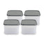 Square Modular Plastic Kitchen Storage Containers Set