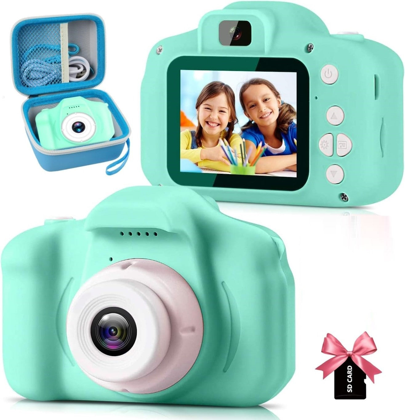 Kids Camera with Camera Case for Kids Aged 4-12 Yrs  (COLOR-SEA GREEN)