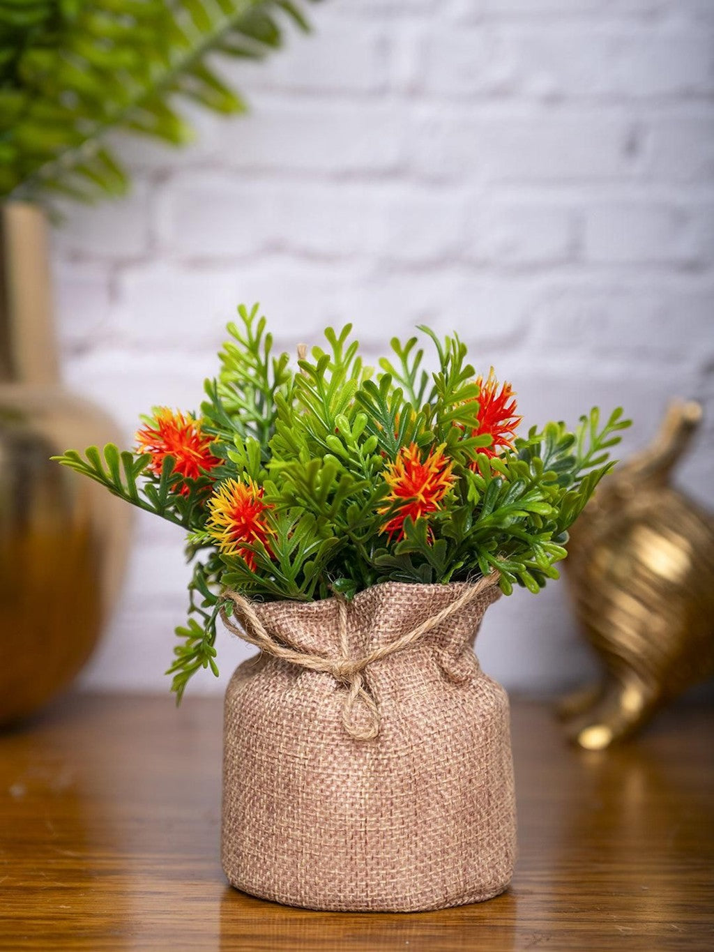 Red Artificial Potted Plant - Knitted Main image