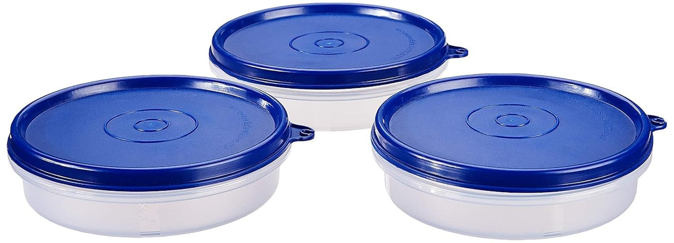 PLASTIC CONTAINER KEEP FOOD FRESH-BLUE&WHITE
