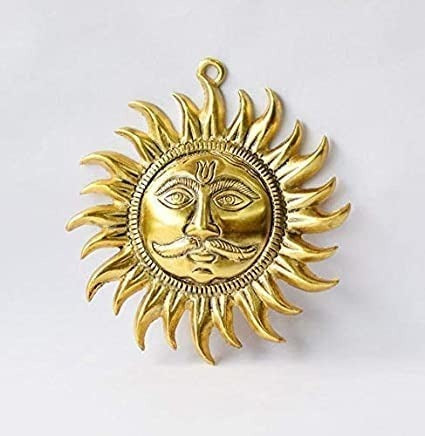 ARYADIT Golden Sun Face Vastu Suraj Idol Home Office Living Room Main image