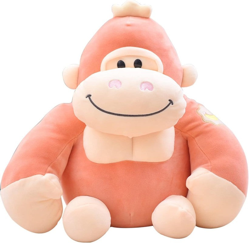 A Little Swag Cute Peach Stuffed Gorilla Animal Figure Soft Plush Toys