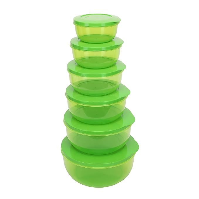 PLASTIC CONTAINER KEEP FOOD FRESH PACK OF 6-BLUE&WHITE