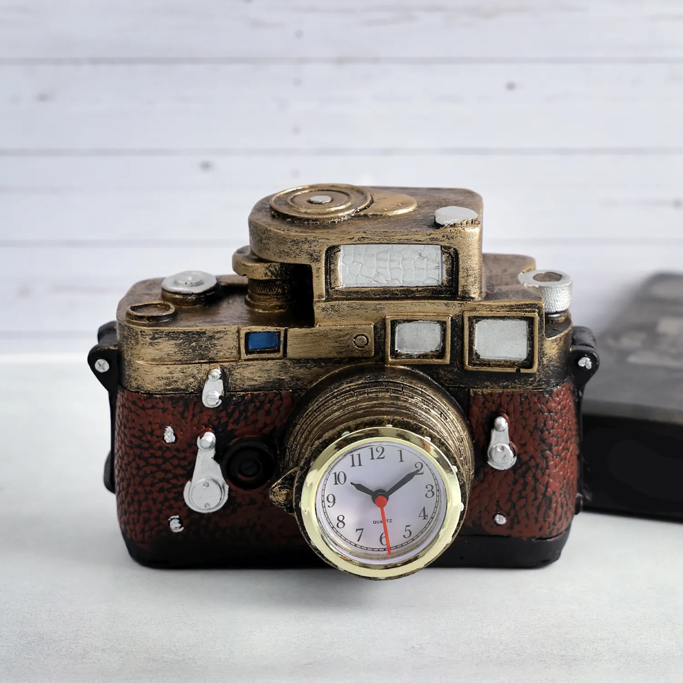 Old Timey Camera Clock- Brown