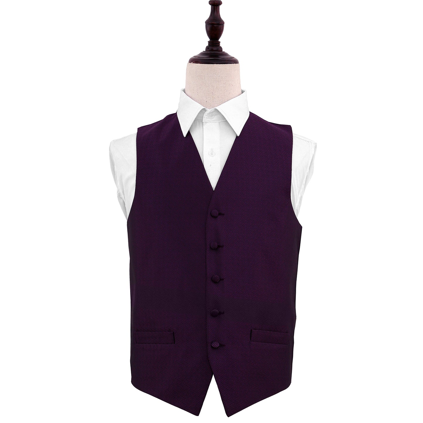 Greek Key Waistcoat - Cadbury Purple, 48'