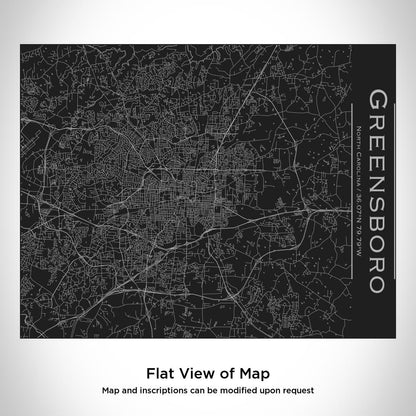 Greensboro - North Carolina Map Bottle with Bamboo Top in Matte Black
