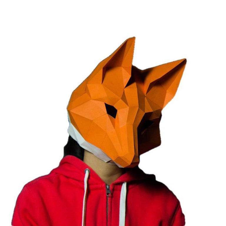 3D Paper Fox Mask Secondary image