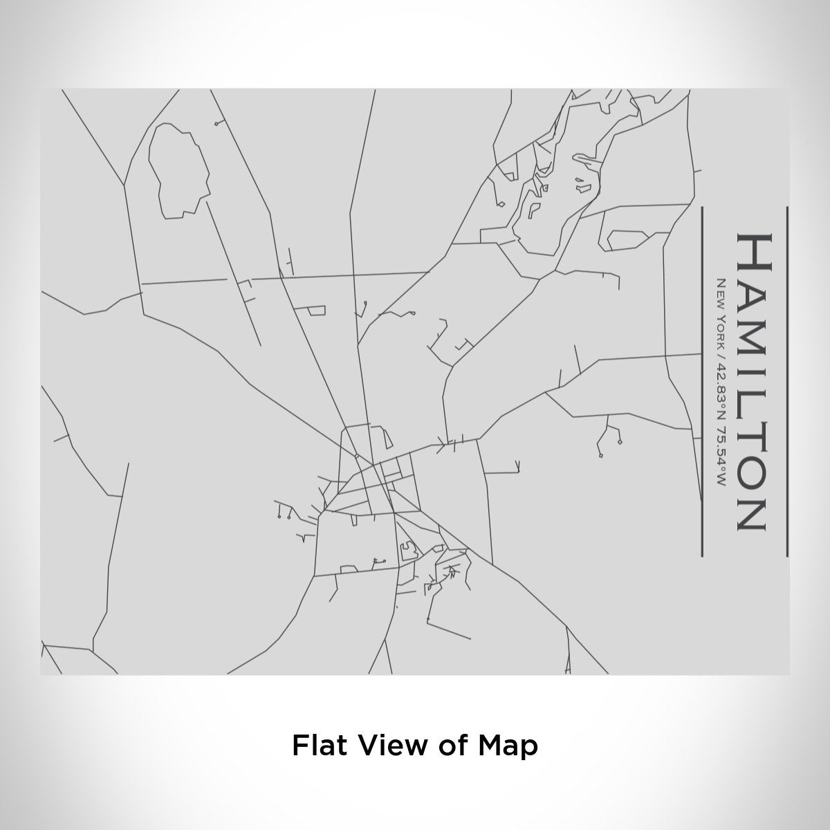 Hamilton - New York Engraved Map Bottle with Bamboo Top