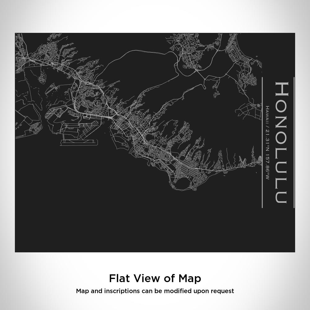 Honolulu - Hawaii Map Bottle with Bamboo Top in Matte Black