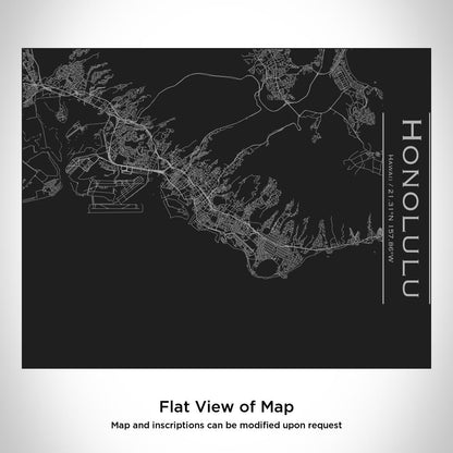 Honolulu - Hawaii Map Bottle with Bamboo Top in Matte Black