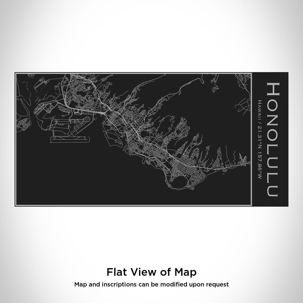 Honolulu - Hawaii Map Insulated Bottle in Matte Black