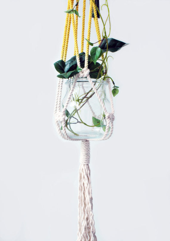 Macrame Plant Hanger, Hand Dyed, Hanging Planter Main image