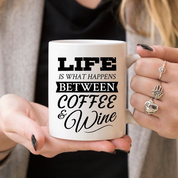 Funny Coffee Mug, Life Is What Happens Between Main image
