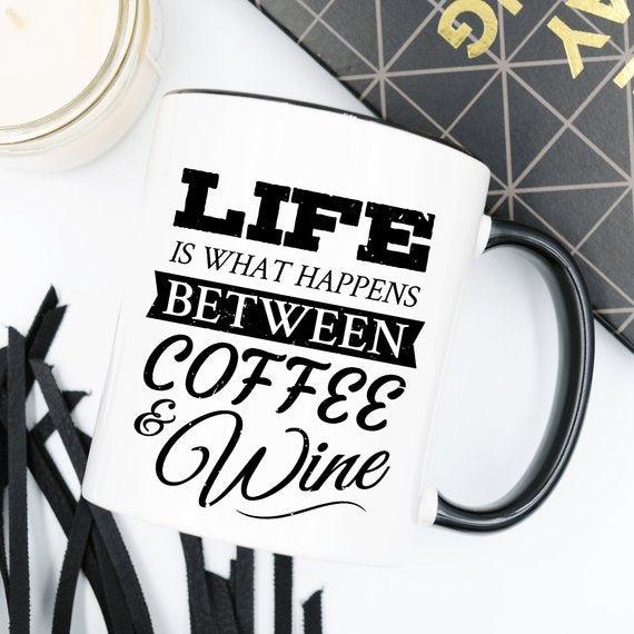 Funny Coffee Mug, Life Is What Happens Between Secondary image