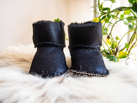 Baby Black Sheepskin Boots.