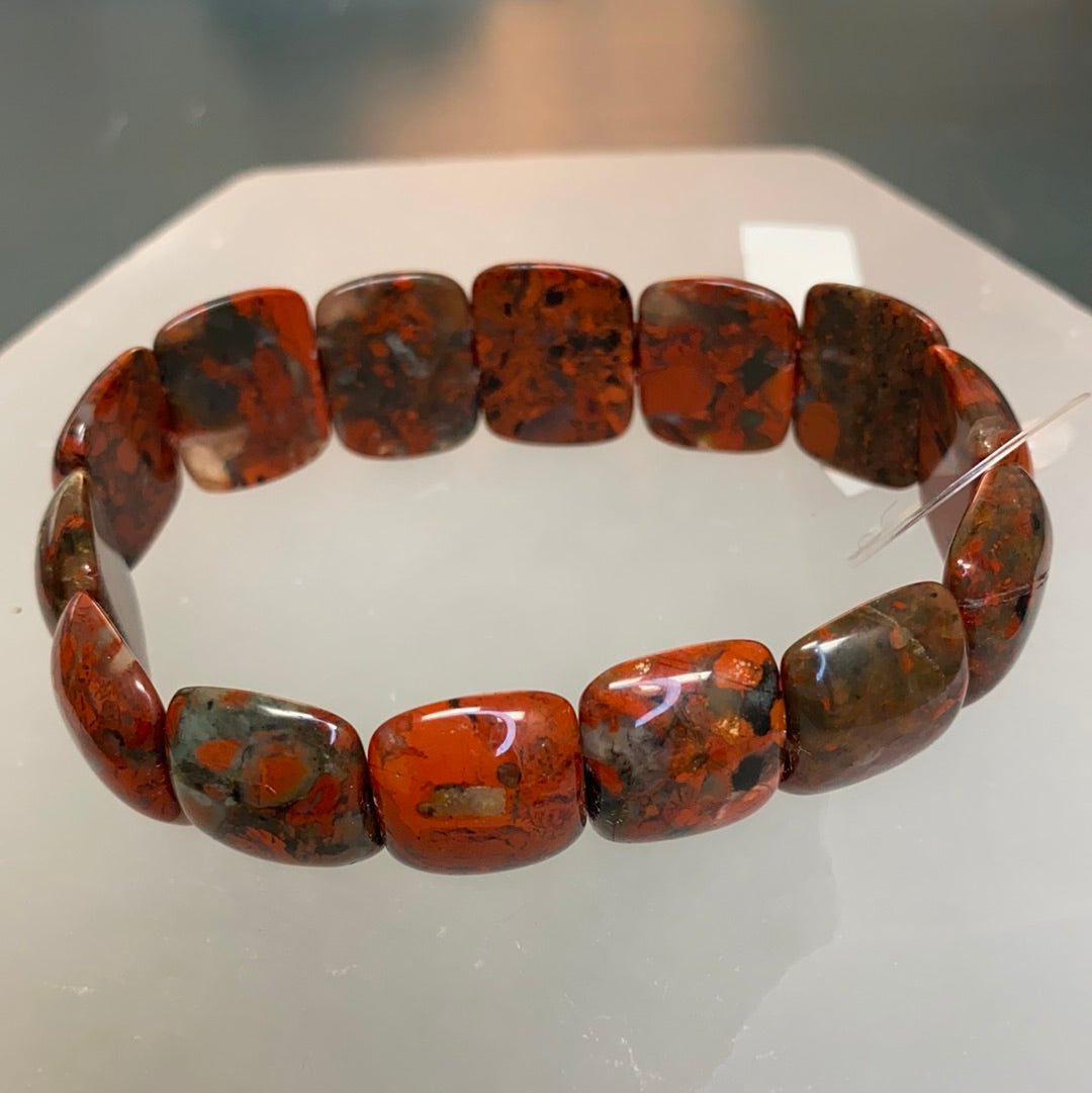 Brecciated Jasper Oval Beaded Bracelet