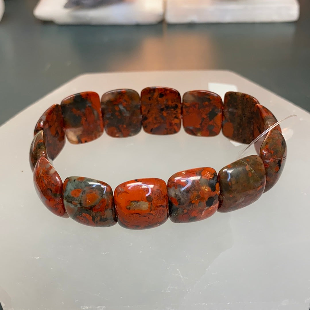 Brecciated Jasper Oval Beaded Bracelet