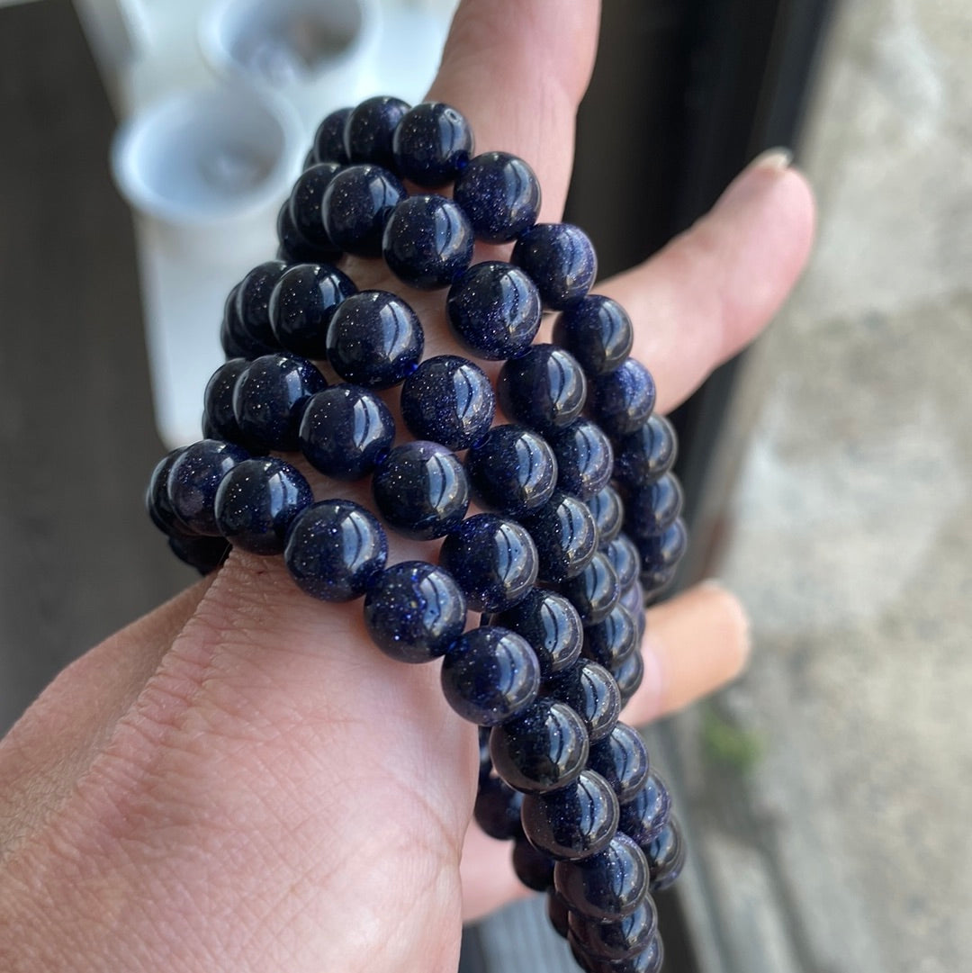 Blue Goldstone 8mm Bracelet