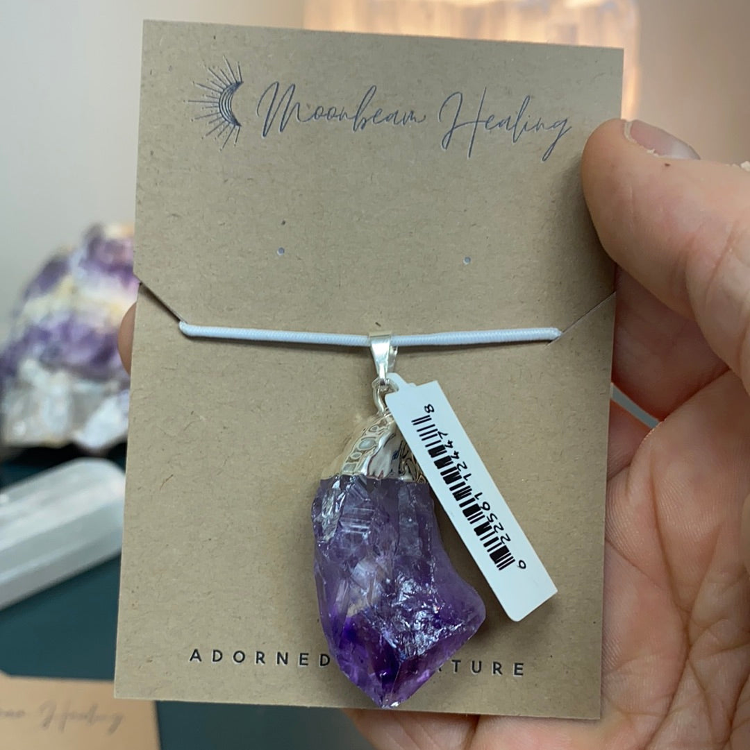 Amethyst Rough Cut Pendant