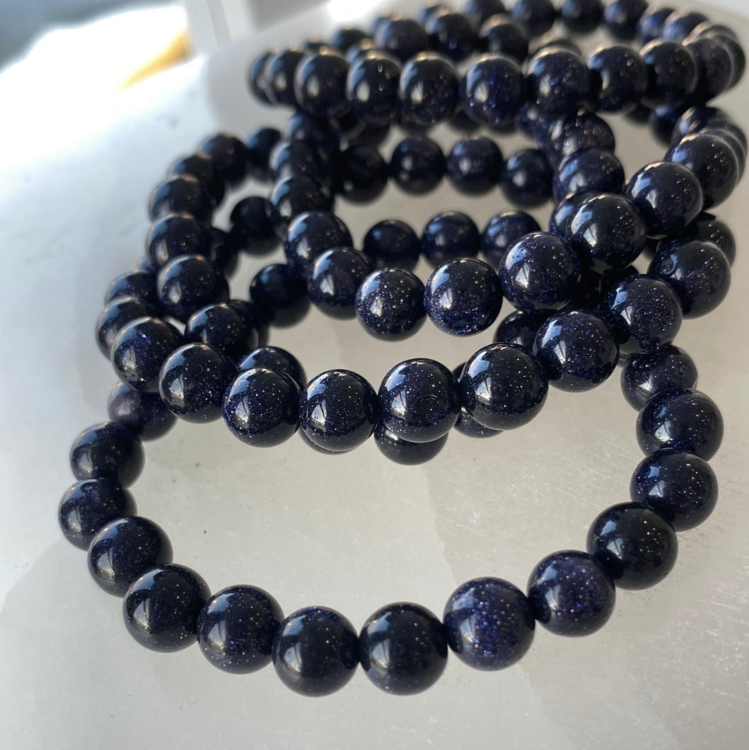 Blue Goldstone 8mm Bracelet