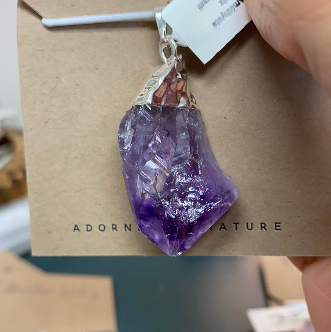 Amethyst Rough Cut Pendant