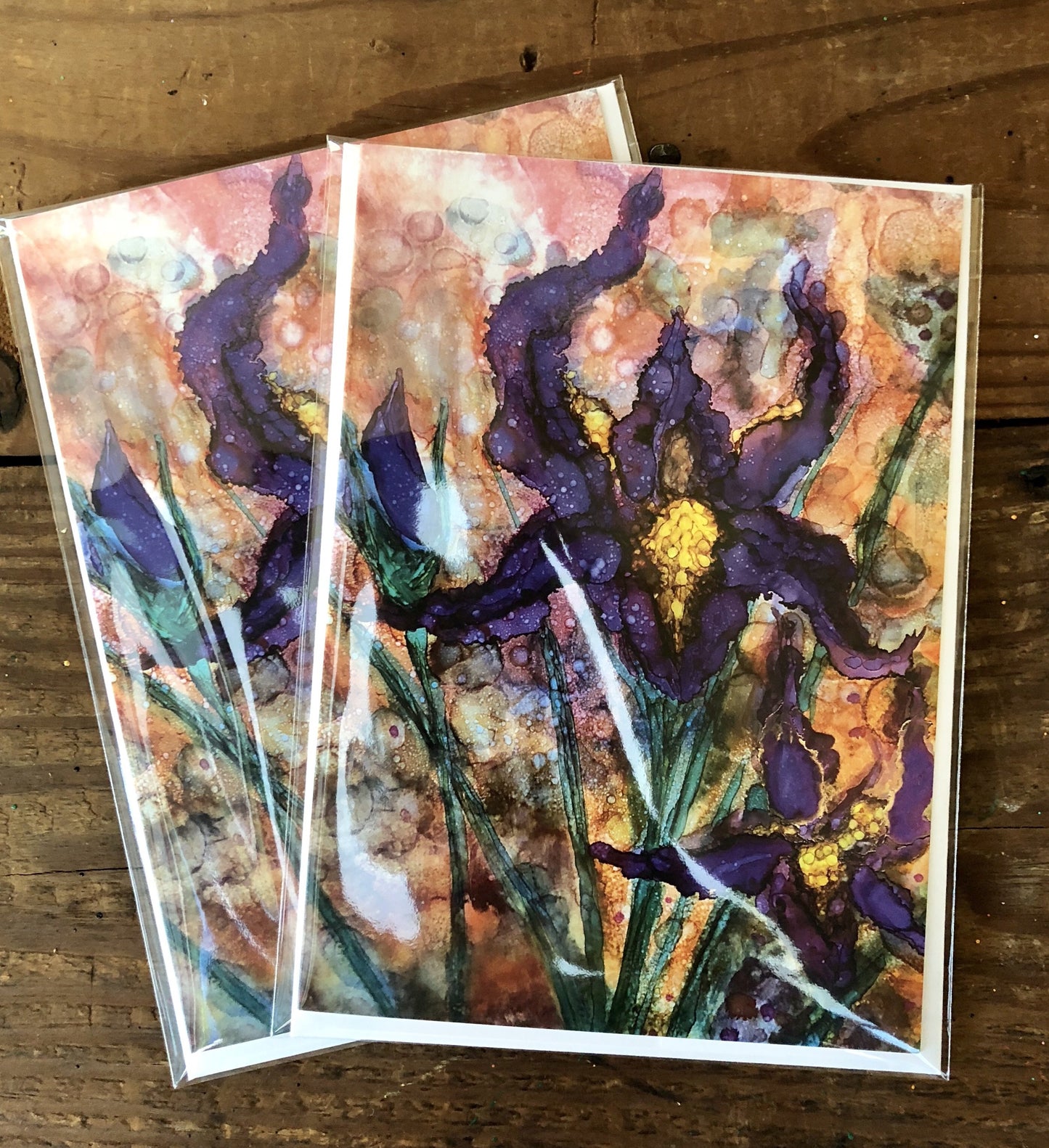 Purple Irises : Greeting Card