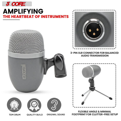 5Core Conga Mic Snare Tom Microphone Drum Kit Condenser XLR Instrument