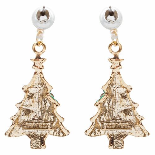 Christmas Jewelry Crystal Rhinestone Colorful Christmas Tree Earrings Secondary image
