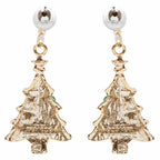 Christmas Jewelry Crystal Rhinestone Colorful Christmas Tree Earrings