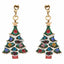 Christmas Jewelry Crystal Rhinestone Colorful Christmas Tree Earrings