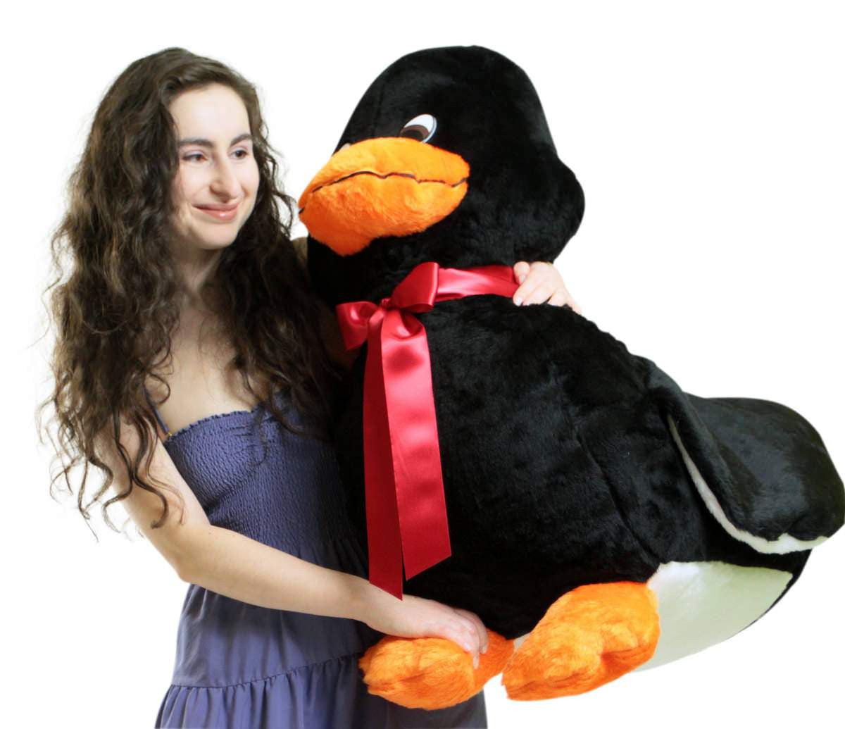 American Made Giant Stuffed Black Duck 36 Inch Soft Plush Ducky 3 Feet