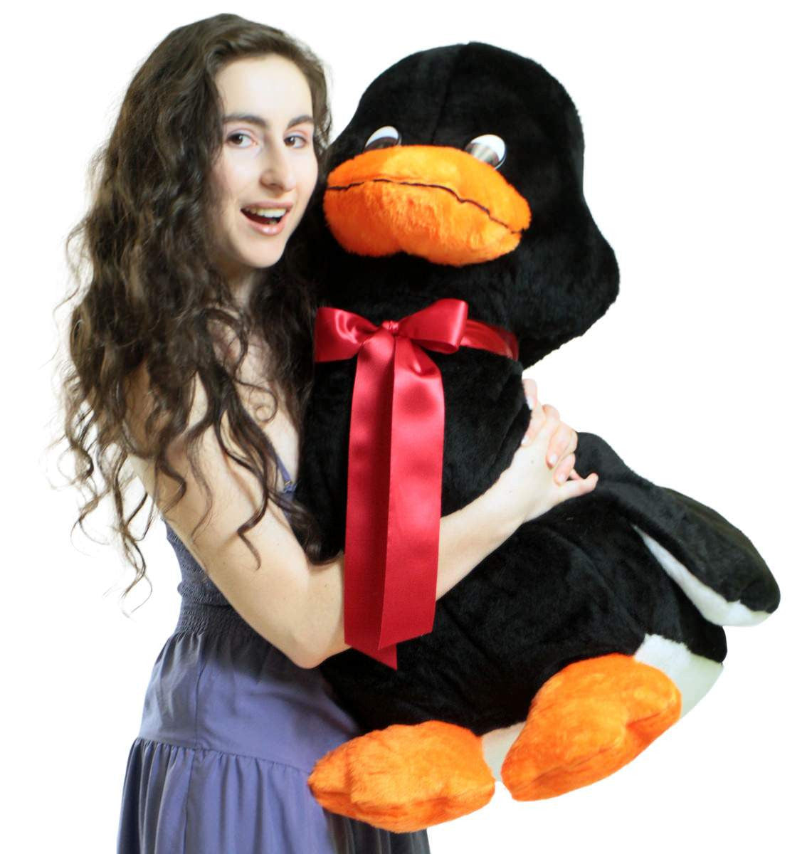 American Made Giant Stuffed Black Duck 36 Inch Soft Plush Ducky 3 Feet