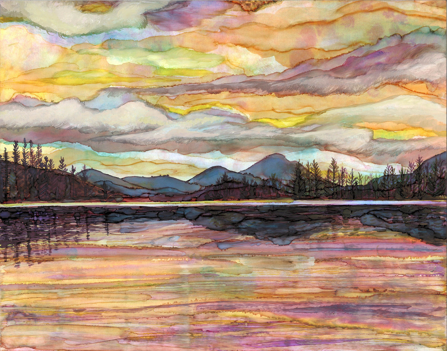 Lake Sunset : Greeting Card