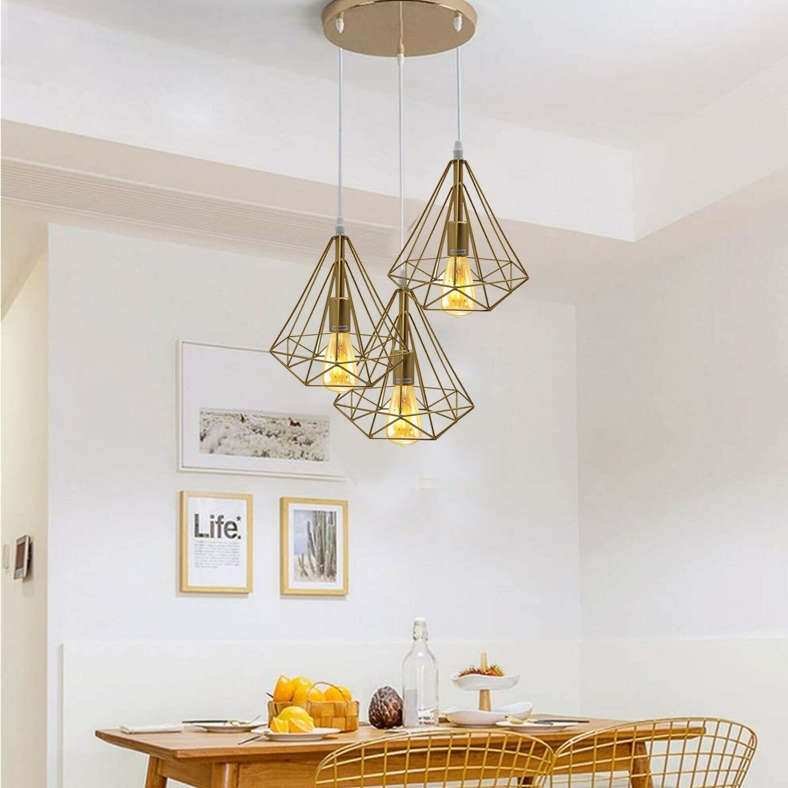 Modern Vintage Industrial Retro Loft 3 Head Ceiling Pendant Lamp Secondary image