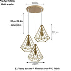 Modern Vintage Industrial Retro Loft 3 Head Ceiling Pendant Lamp