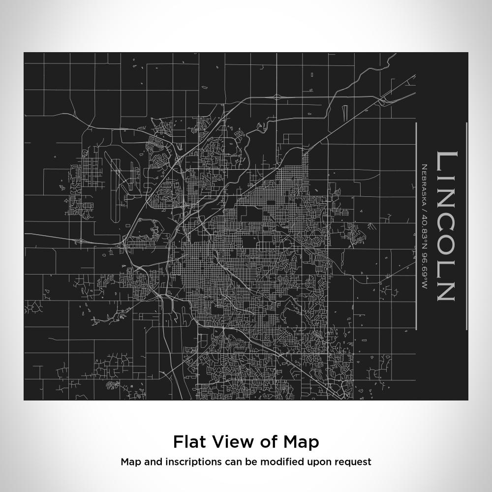 Lincoln - Nebraska Map Bottle with Bamboo Top in Matte Black