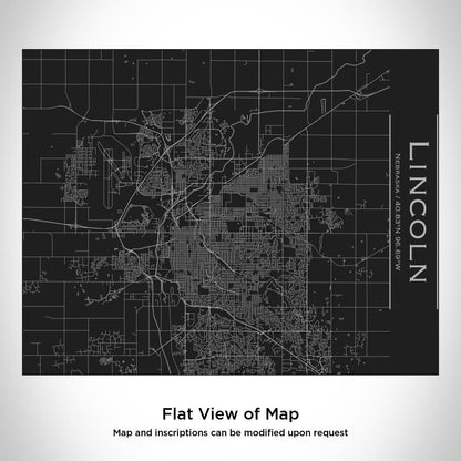 Lincoln - Nebraska Map Bottle with Bamboo Top in Matte Black